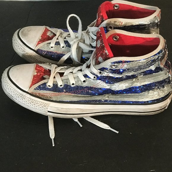 Converse Shoes Limited Edition Converse Red White Blue Sequence